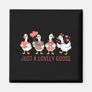 Just A Lovely Goose Cute Goose Valentines Day  Magnet