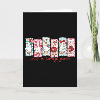 Just A Lovely Goose Cute Pink Silly Goose Valentin Card
