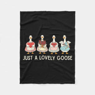 Just A Lovely Goose Cute Silly Goose Valentine's D Fleece Blanket