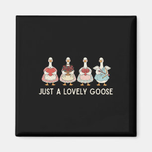 Just A Lovely Goose Cute Silly Goose Valentine's D Magnet