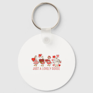 Just A Lovely Goose Valentines Day Cute Heart Goos Key Ring