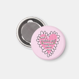 Just a Matcha Girl Heart Aesthetic – Pink Cute Magnet