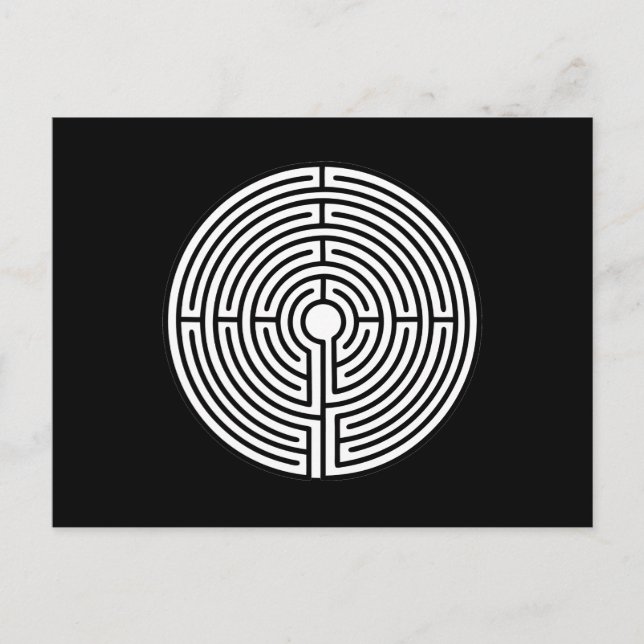 Just a Maze on Black Postcard (Front)