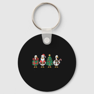 Just A Merry Goose Funny Christmas Silly Goose Xma Key Ring