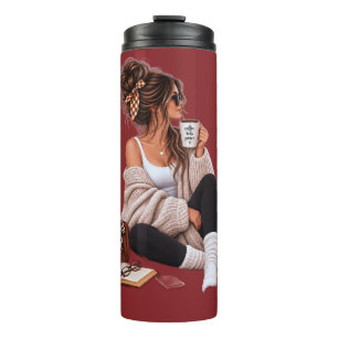 Just a Mum Cosy Fall Autumn Motherhood Thermal Tumbler