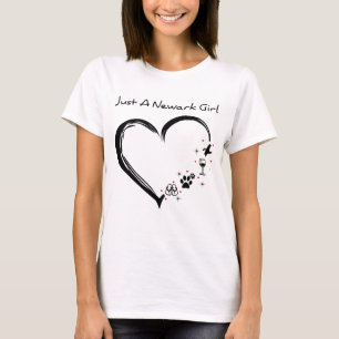 Just A Newark Girl Heart New Jersey Hometown Pride T-Shirt
