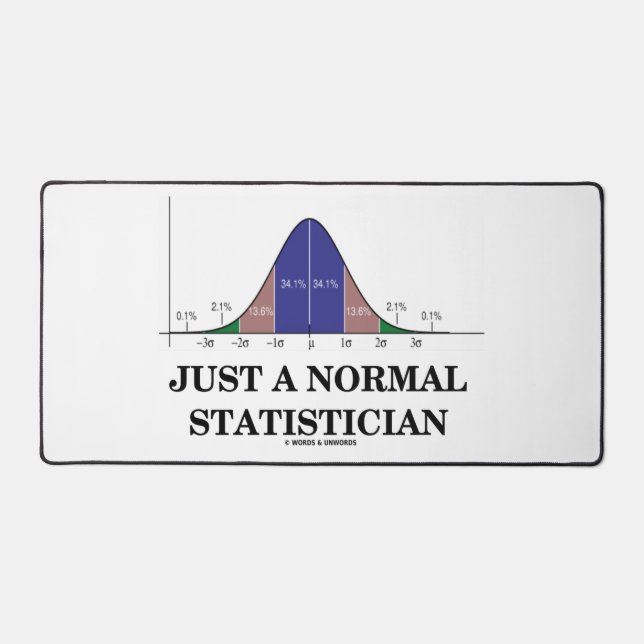 Just A Normal Statistician Bell Curve Geek Humour Desk Mat (Front)