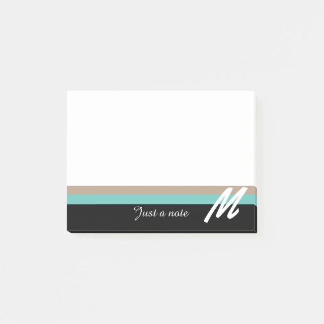 Just a note Monogram White Tan and Black Stripe (Front)