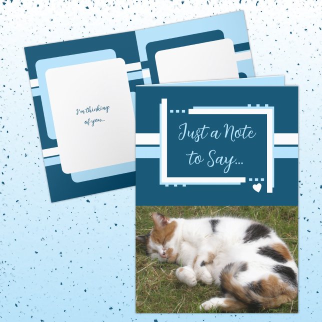 Just a note to say cat photos blue white card (Creator Uploaded)
