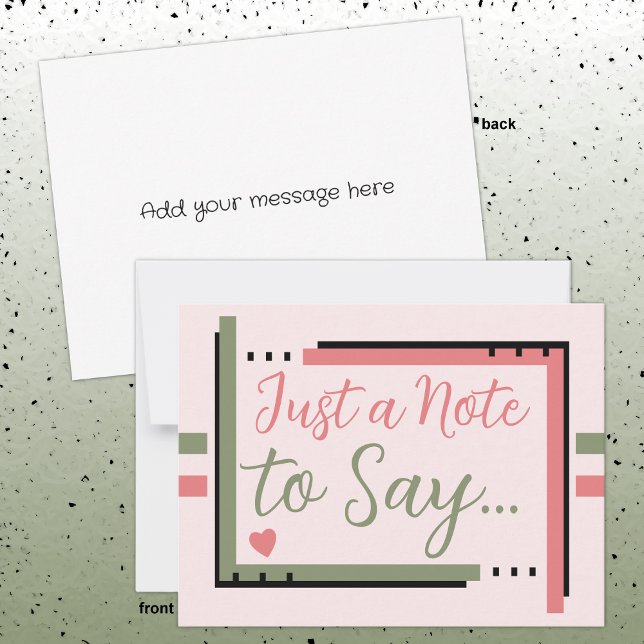 Just a note to say pink green postcard (Creator Uploaded)