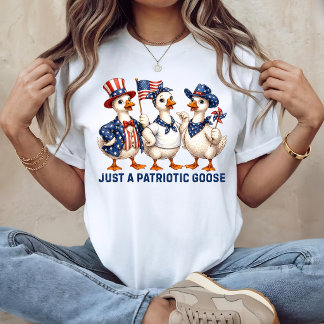 Just A Patriotic Goose Fun 4th of July Tri-Blend Shirt