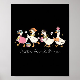Just A Pre-k Goose Back To School Teachers Kids  Poster