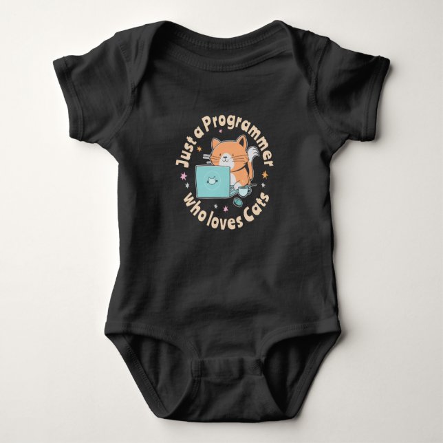 Just a programmer who loves cats baby bodysuit (Front)