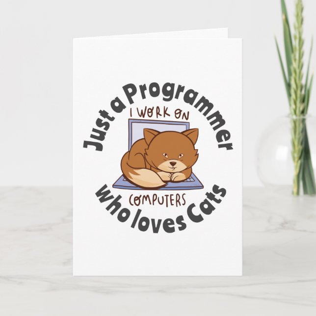 Just a programmer who loves cats card (Front)
