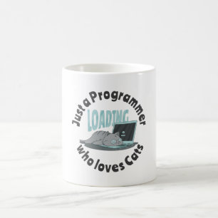 Just a programmer who loves cats coffee mug