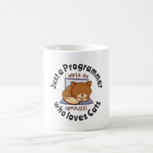 Just a programmer who loves cats coffee mug