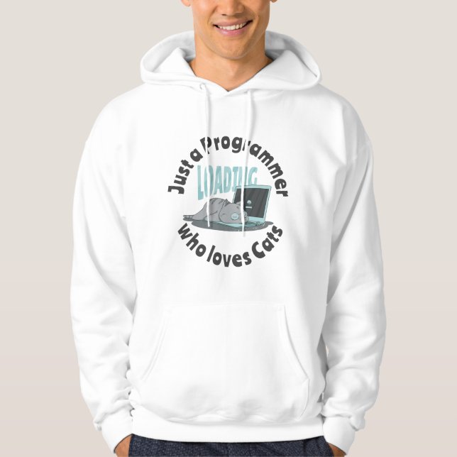 Just a programmer who loves cats hoodie (Front)