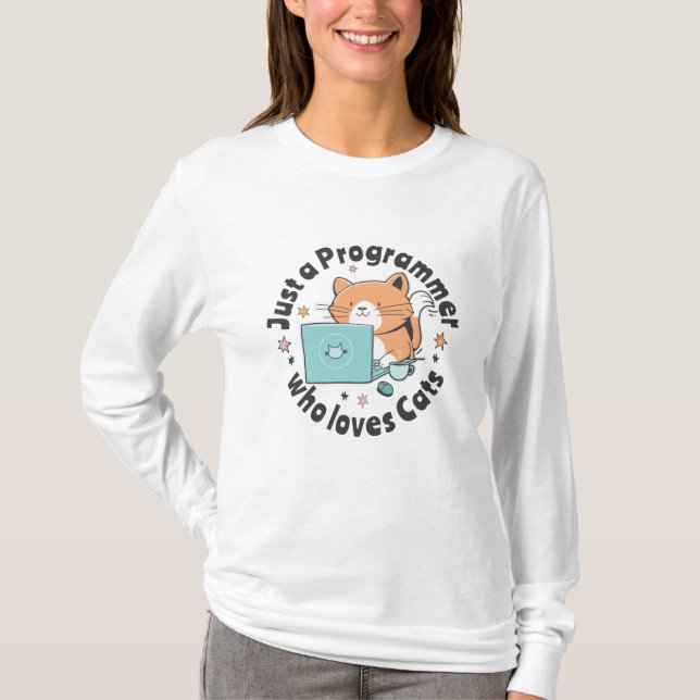 Just a programmer who loves cats T-Shirt (Front)