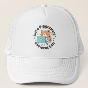 Just a programmer who loves cats trucker hat