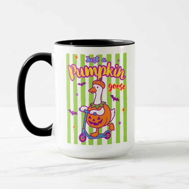 Just a Pumpkin Goose Halloween Mug (Left)