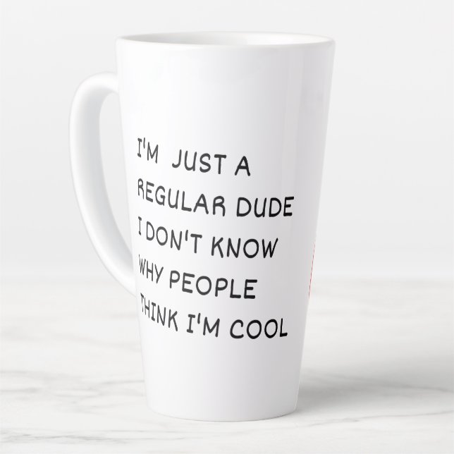 Just a Regular Dude Latte Mug (Left Angle)