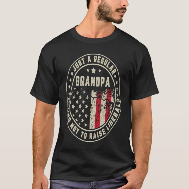 Just A Regular Grandpa Trying Not To Raise America T-Shirt (Front)
