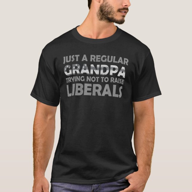 Just A Regular Grandpa Trying Not To Raise Liberal T-Shirt (Front)