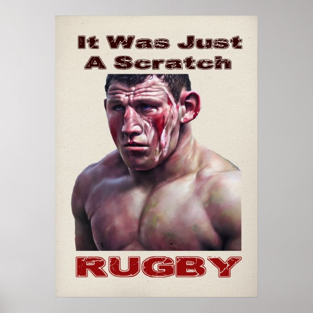 Just A Scratch Rugby Poster (Front)