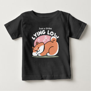 Just a Shiba Lying Low: Cute Shiba Inu Design Baby T-Shirt