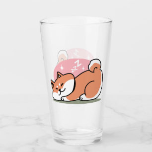 Just a Shiba Lying Low: Cute Shiba Inu Design Glass