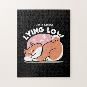 Just a Shiba Lying Low: Cute Shiba Inu Design Jigsaw Puzzle