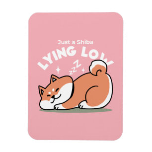 Just a Shiba Lying Low: Cute Shiba Inu Design Magnet
