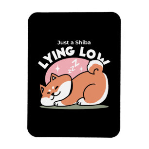 Just a Shiba Lying Low: Cute Shiba Inu Design Magnet