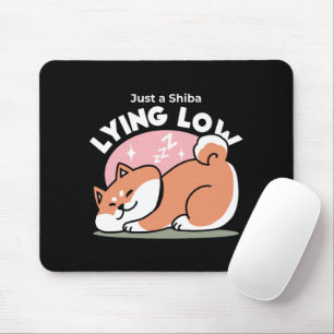Just a Shiba Lying Low: Cute Shiba Inu Design Mouse Pad