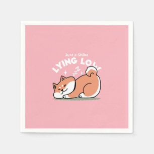 Just a Shiba Lying Low: Cute Shiba Inu Design Napkin