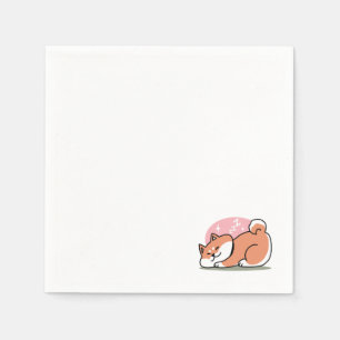 Just a Shiba Lying Low: Cute Shiba Inu Design Napkin