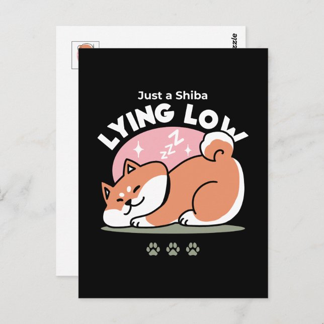 Just a Shiba Lying Low: Cute Shiba Inu Design Postcard (Front/Back)