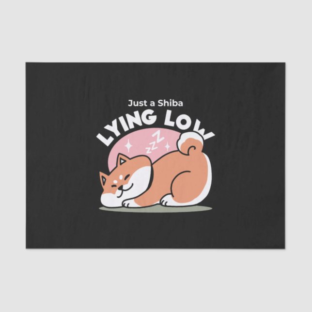 Just a Shiba Lying Low: Cute Shiba Inu Design Tissue Paper (Front)