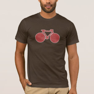 Just a Simple Aged Graphic Red Bike on Brown T-Shirt