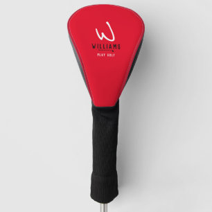 just a simple monogrammed red golf head cover