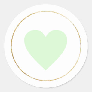 Just a simple small green Heart of Love minimalist Classic Round Sticker