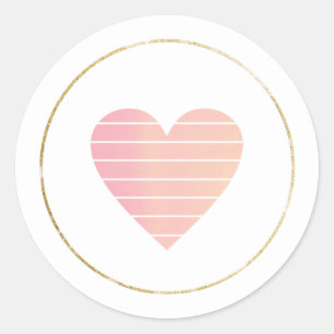 just a simple small pink heart of love minimalist classic round sticker