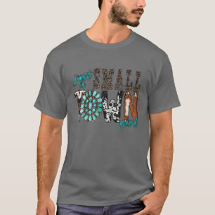Just A Small Town Girl Western Cowhide Southern Vi T-Shirt