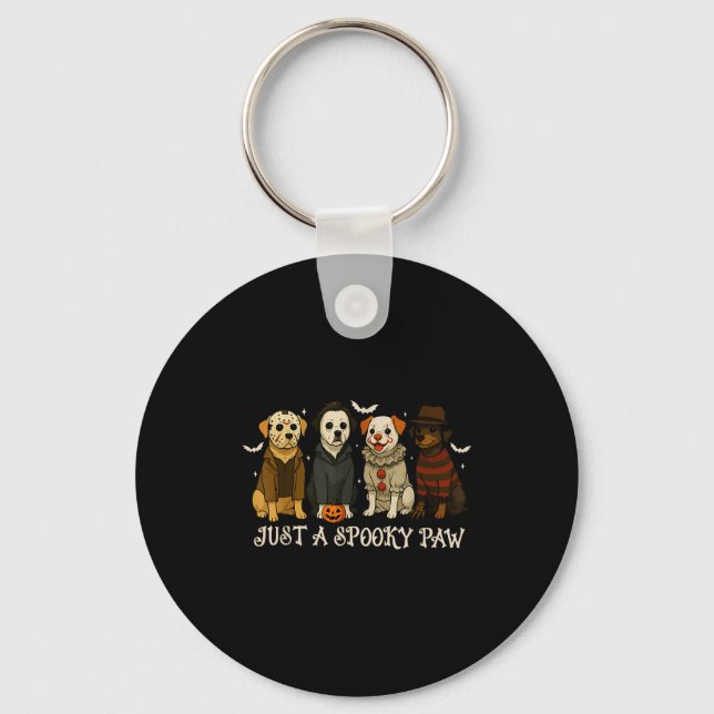 Just A Soky Paw Funny Dog Halloween Characters  Key Ring (Front)