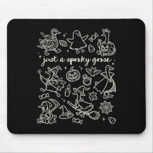 Just A Spooky Goose Cute Silly Halloween Doodles Mouse Pad