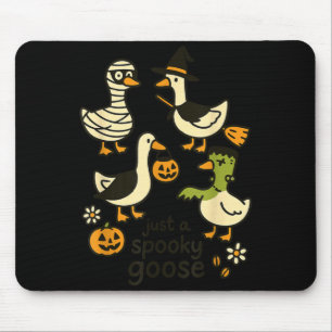 Just A Spooky Goose Funny Halloween Cartoon Mouse Pad