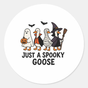 Just A Spooky Goose Funny Halloween Silly Costume Classic Round Sticker