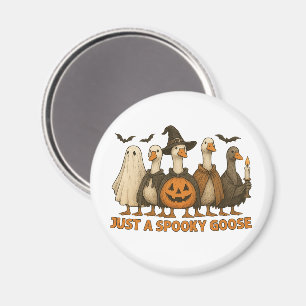 Just A Spooky Goose Halloween For Boy Girl Pumpkin Magnet