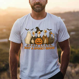 Just A Spooky Goose Halloween For Boy Girl Pumpkin T-Shirt