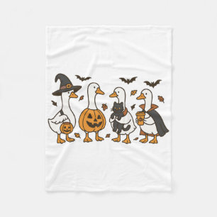 Just A Spooky Goose Halloween Goose Witch Ghost Si Fleece Blanket